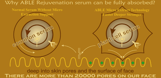 ABLE cell therapy serum for cells and tissue regeneration, slow aging process, improved skin tone and finer pores, get smooth skin and healthy texture